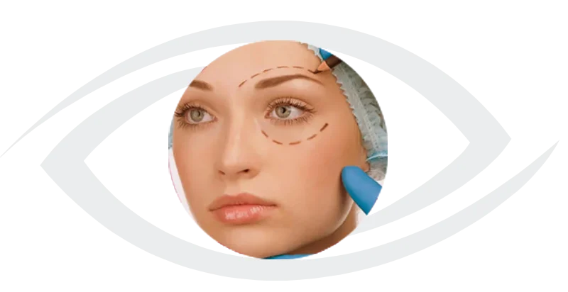 Skilled surgeon performing oculoplasty eyelid reconstruction surgery procedure